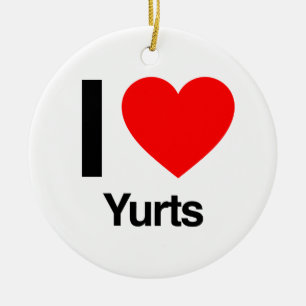 i kärlek yurts julgransprydnad keramik
