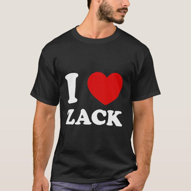 I Kärlek Zack I Heart Zack Funny Zack T Shirt (Framsida)