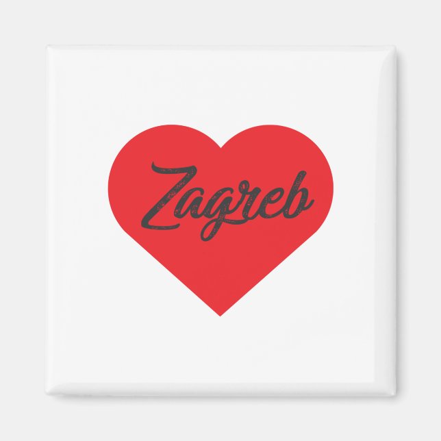 I Kärlek Zagreb - Kroatien Magnet (Framsidan)