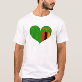 I Kärlek Zambia Flagga T Shirt