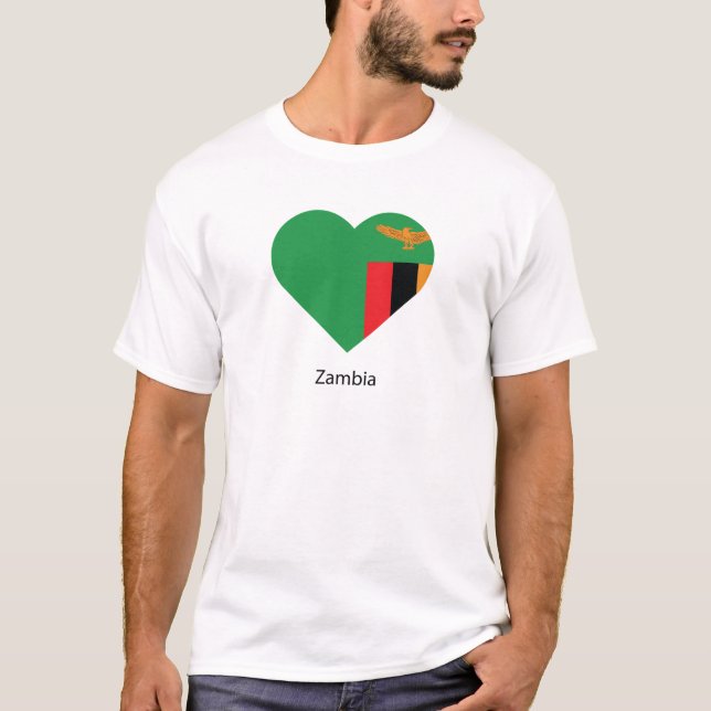 I Kärlek Zambia T Shirt (Framsida)