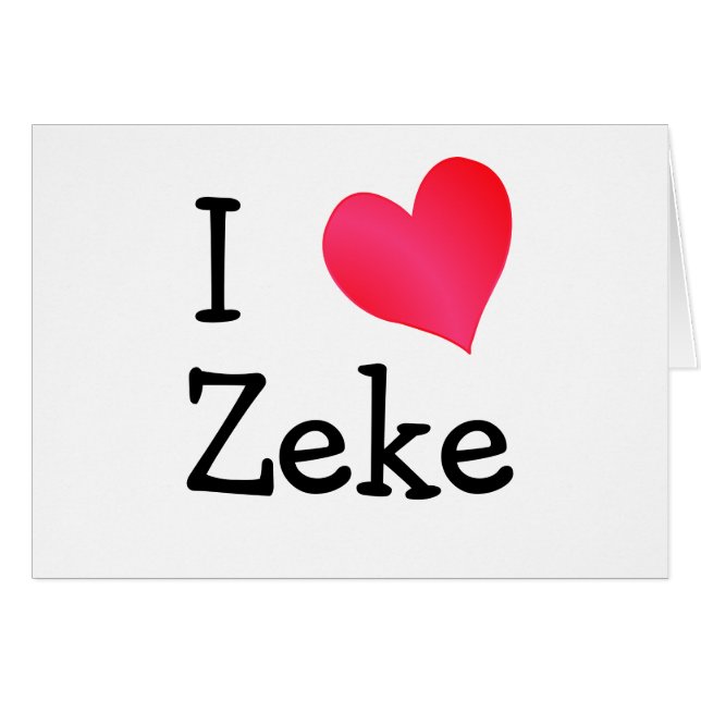 I Kärlek Zeke Hälsningskort (Framsidan Horizontal)