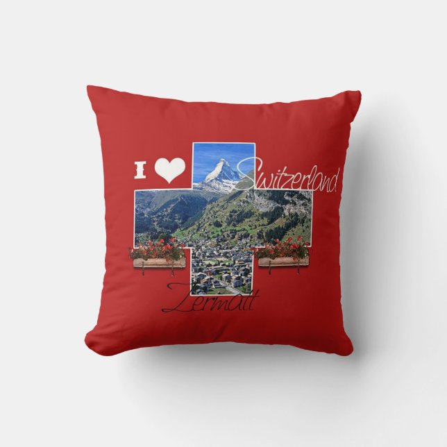I kärlek Zermatt, Schweiz - Pillow Kudde (Framsida)