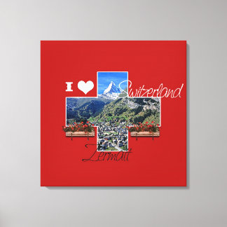 I kärlek Zermatt, Schweiz - Wrapped Canvas