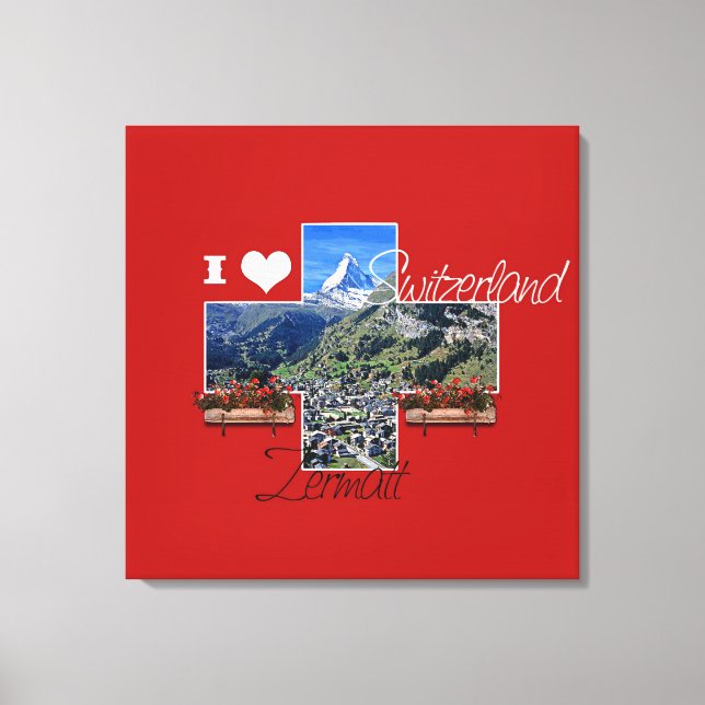 I kärlek Zermatt, Schweiz - Wrapped Canvas (Framsida)
