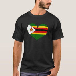 I Kärlek Zimbabwe Flagga T Shirt