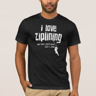 I kärlek Ziplining Anpassade T-shirt