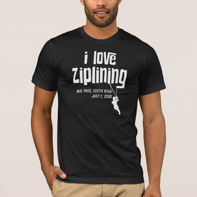 I kärlek Ziplining Anpassade T-shirt (Framsida)