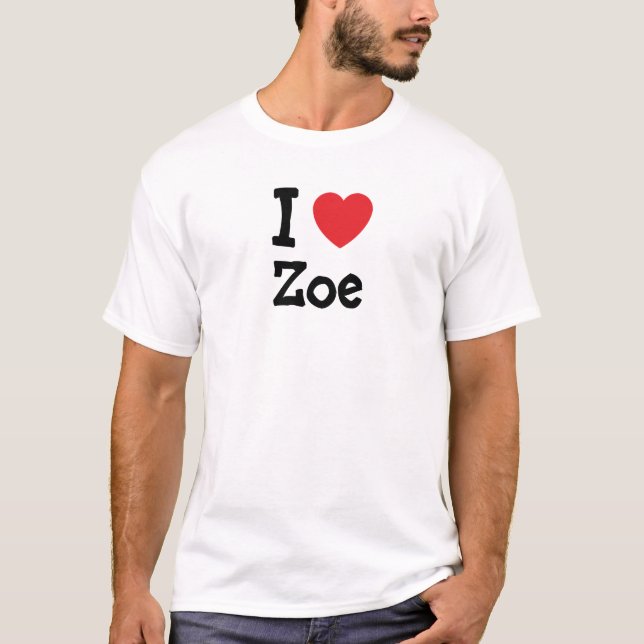 I kärlek Zoe hjärta T-Shirt (Framsida)
