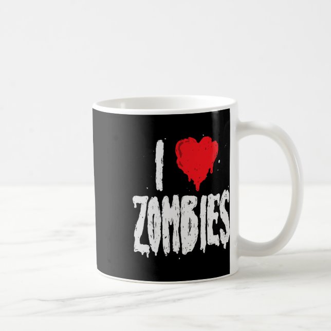 I Kärlek Zombies - Halloween Helgdag Zombie Älskar Kaffemugg (Höger)