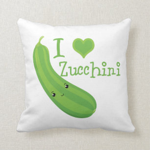 I Kärlek Zucchini Sleende Kawaii Zucchini Kudde