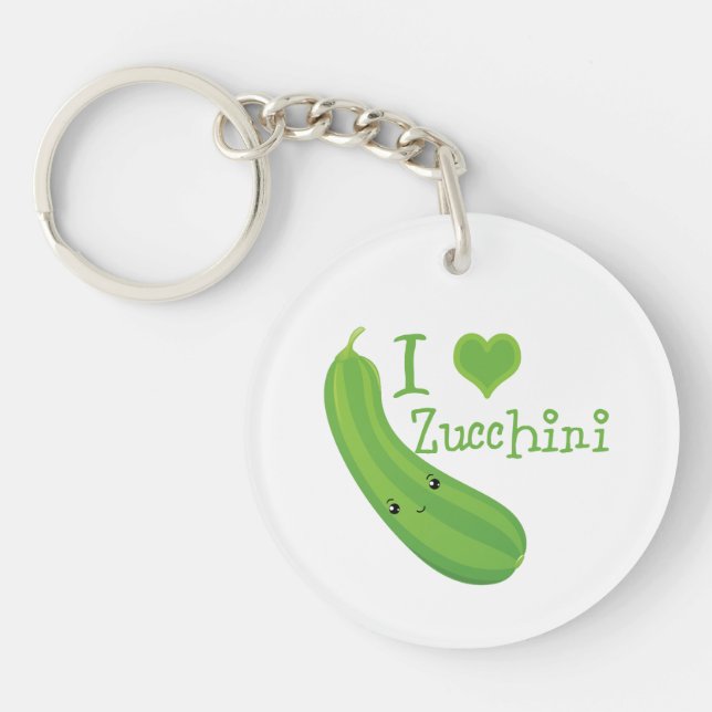 I Kärlek Zucchini Smiling Kawaii Zucchini (Framsidan)