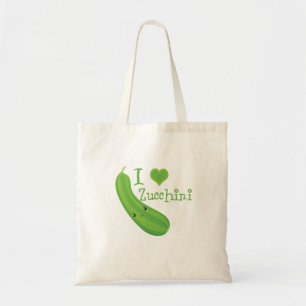 I Kärlek Zucchini Smiling Kawaii Zucchini Tygkasse