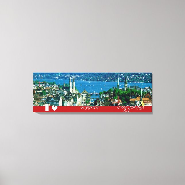 I Kärlek Zuerich Schweiz - Wrapped Canvas (Framsida)