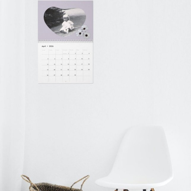 I Kärlekens Minne Hjärtformade Foto Prästkragar Kalender (Skapare uppladdad)