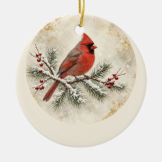 I Kärlekens Minne Personlig Jul Kardinal Julgransprydnad Keramik