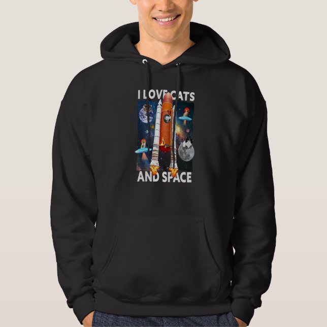 I Katt och utrymme i Kärlek Hoodie (Framsida)