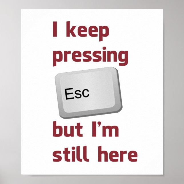 I Keep Pressing The Escape Key But I'm Still Here Poster (Framsidan)