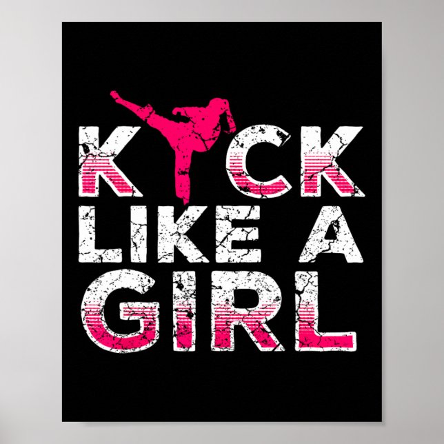 I Kick Like A Girl-karate Kickboxning Flickor  Poster (Framsidan)