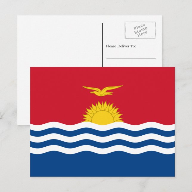 I-Kiribati Flagga, Flagga av Kiribati Vykort (Fram/baksida)