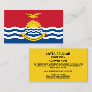 I-Kiribati Flagga & Jacka av Arm, Flagga av Kiriba Visitkort