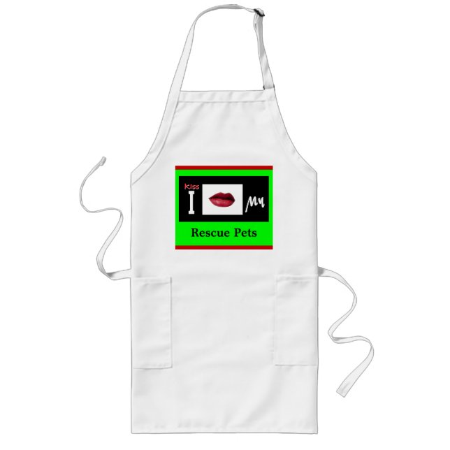I Kiss My "Rädding Pets" USA Aprons Långt Förkläde (Framsidan)