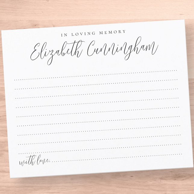 I klassiskt enkelt närvarokort för Loving Memory (Skapare uppladdad)