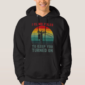 I Klib Poles Humous Lineman Power Line Worker Hoodie