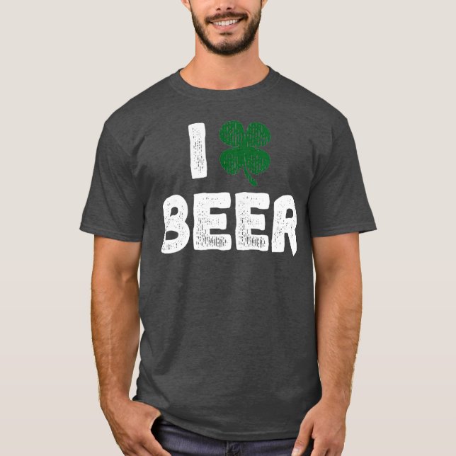 I Klöver Beer St patricks day Funny Irish Älskare T Shirt (Framsida)