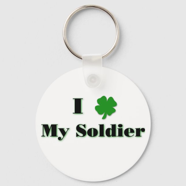 I (klöver) Min soldat Keychain Nyckelring (Framsida)