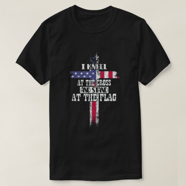 I Kneel vid Kor och ställ vid Flagga T Shirt (Design framsida)