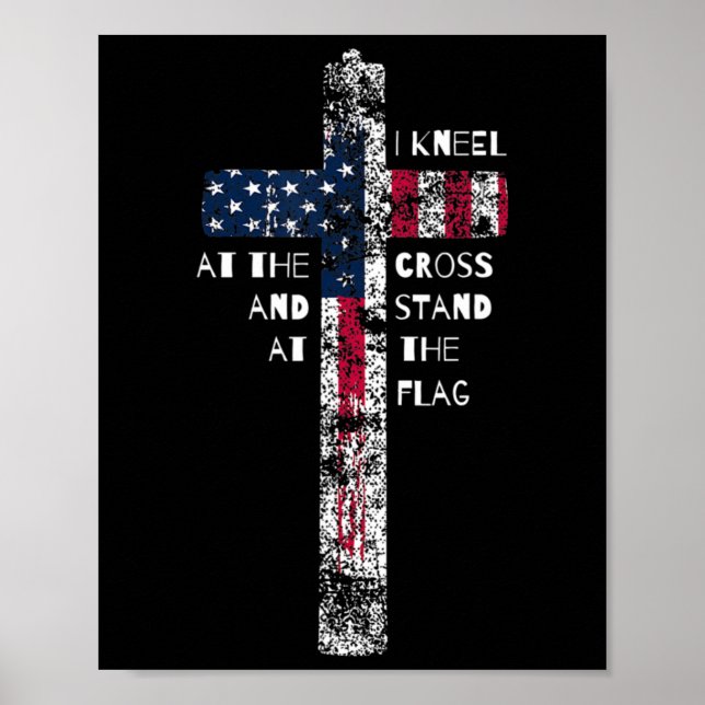 I Kneel vid Kor och ställ vid Flagga Wom Poster (Framsidan)