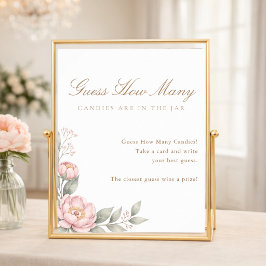 I knopp Elegant Baby Shower-spel Gissa hur många Poster