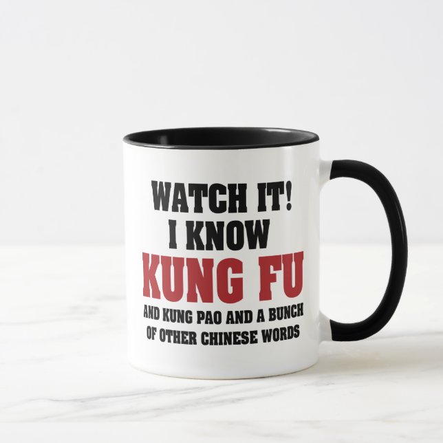I Know Kung fu och Kung Pao - Lustigt martialkonst Mugg (Höger)