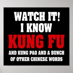 I Know Kung fu och Kung Pao - Lustigt martialkonst Poster