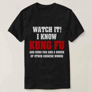 I Know Kung fu och Kung Pao - Lustigt martialkonst Tee