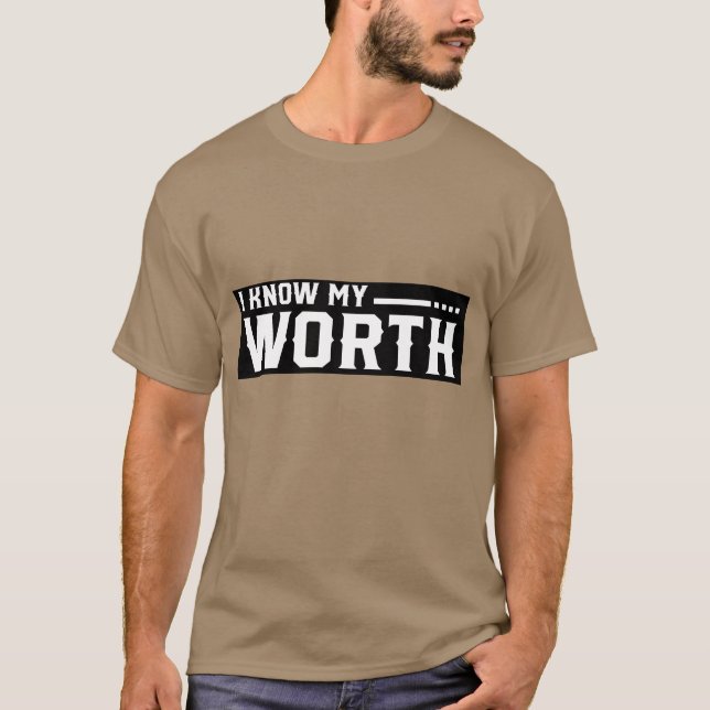 I know My Worth retro T Shirt (Framsida)