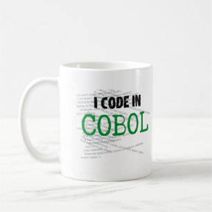 I kod i COBOL.w. Kaffemugg