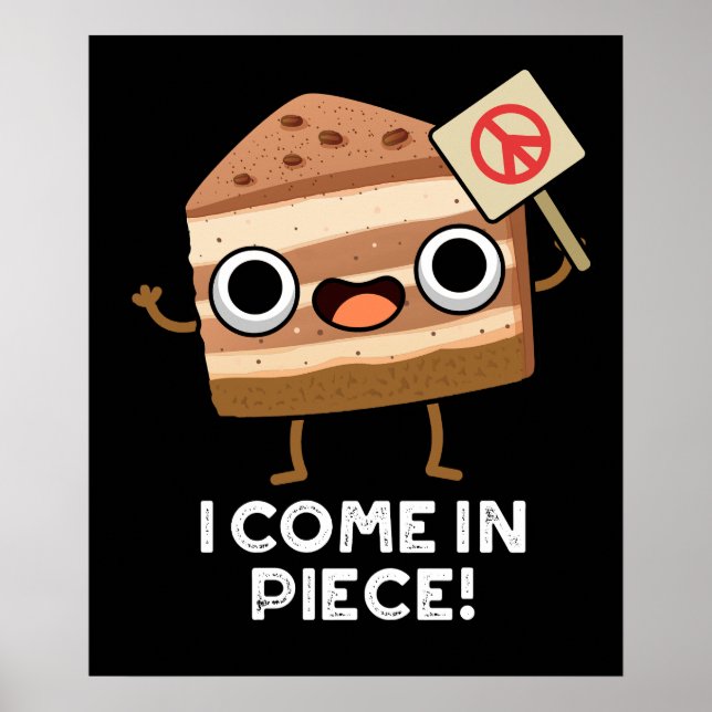I Kom i Biet Funny Cake Pun Mörk BG Poster (Framsidan)