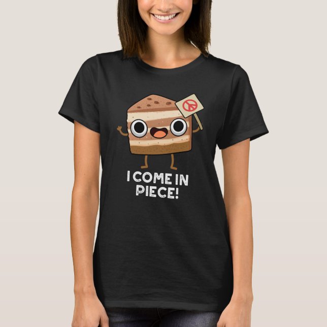 I Kom i Biet Funny Cake Pun Mörk BG T Shirt (Framsida)