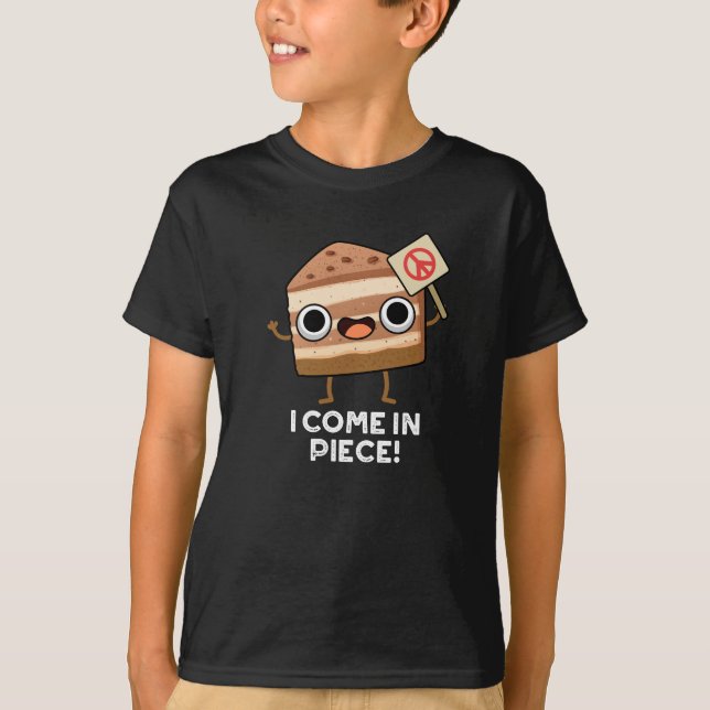 I Kom i Biet Funny Cake Pun Mörk BG T Shirt (Framsida)