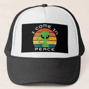 I Kom i Peace Alien Space Keps