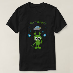 I Kom i Peace Alien Space Manar T Shirt