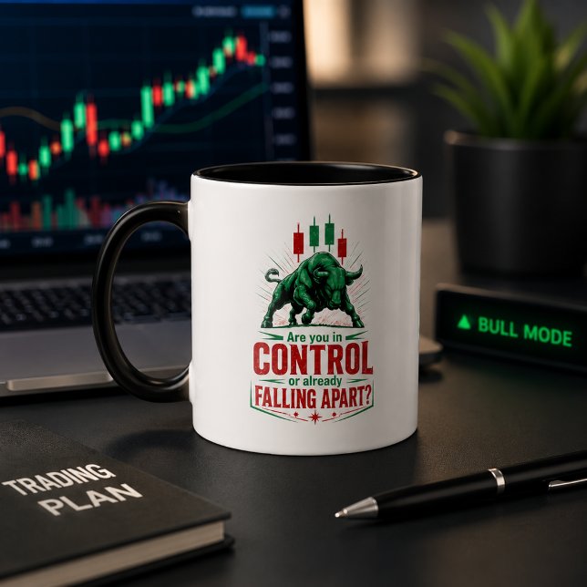 I Kontroll eller Faller Sönder Tjurs Trading Menta Kaffemugg (Image shown for illustration purposes only. Final product may vary slightly.)