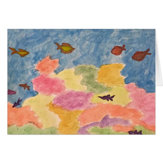 i korallhav hälsningskort (Framsidan Horizontal)