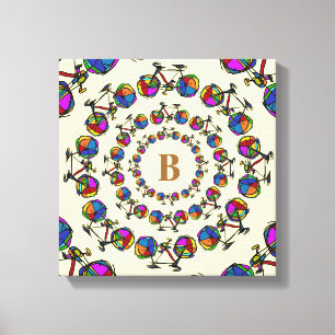 i kretsar färg cycles mandala initial canvastryck