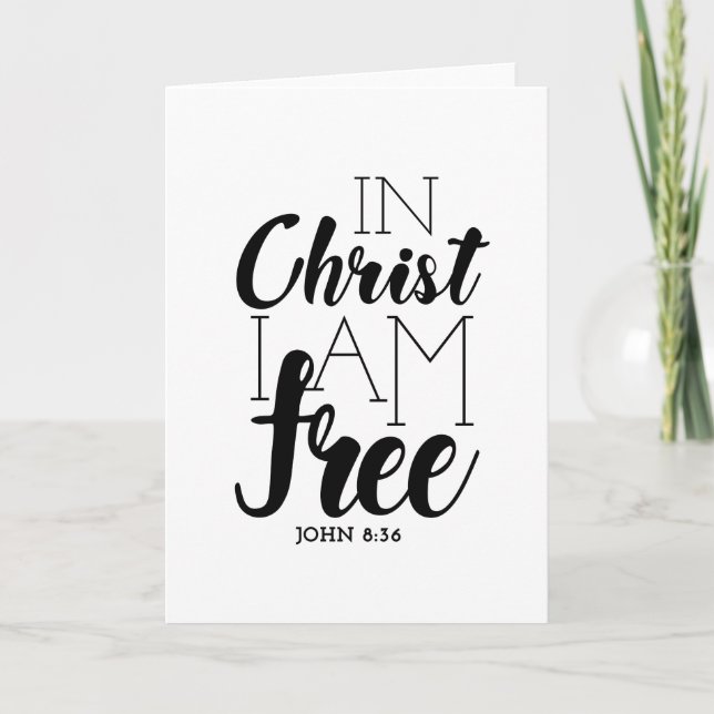 I Kristus är jag friskrift lovar Frihet Kort (Framsida)