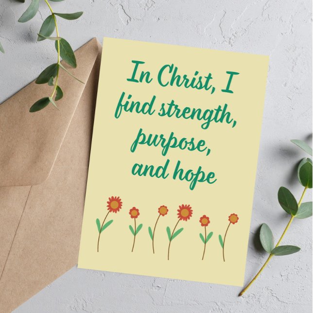 I Kristus hittar jag en stark kristen bekräftelse Julkort (Skapare uppladdad)