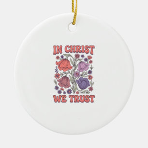 I Kristus Vi Litar Blommig Kristet Vektordesign_ Julgransprydnad Keramik