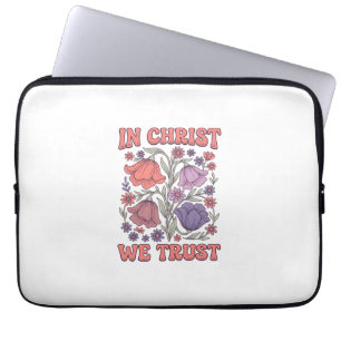 I Kristus Vi Litar Blommig Kristet Vektordesign_ Laptop Fodral